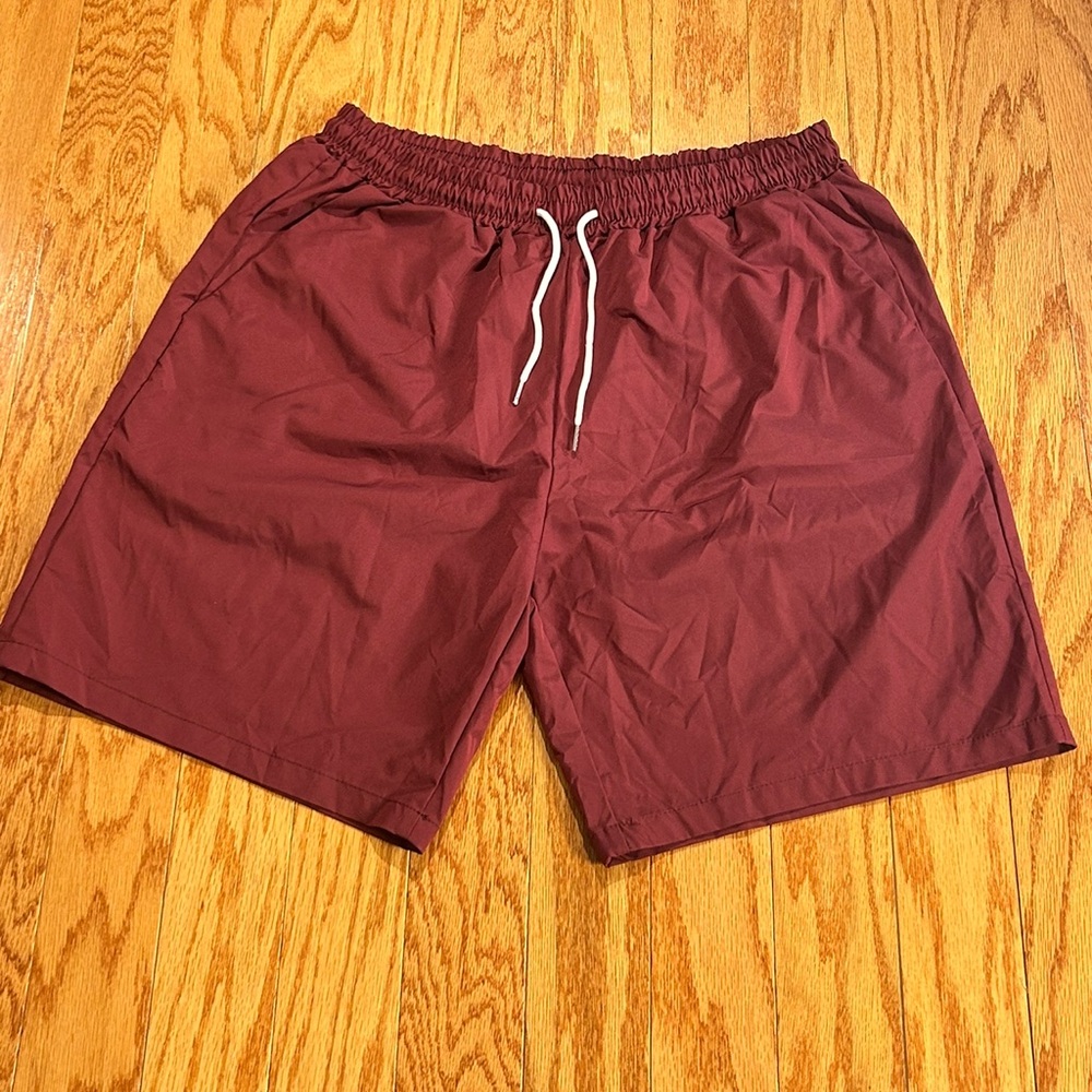 Men's Burgundy Swim Trunks
